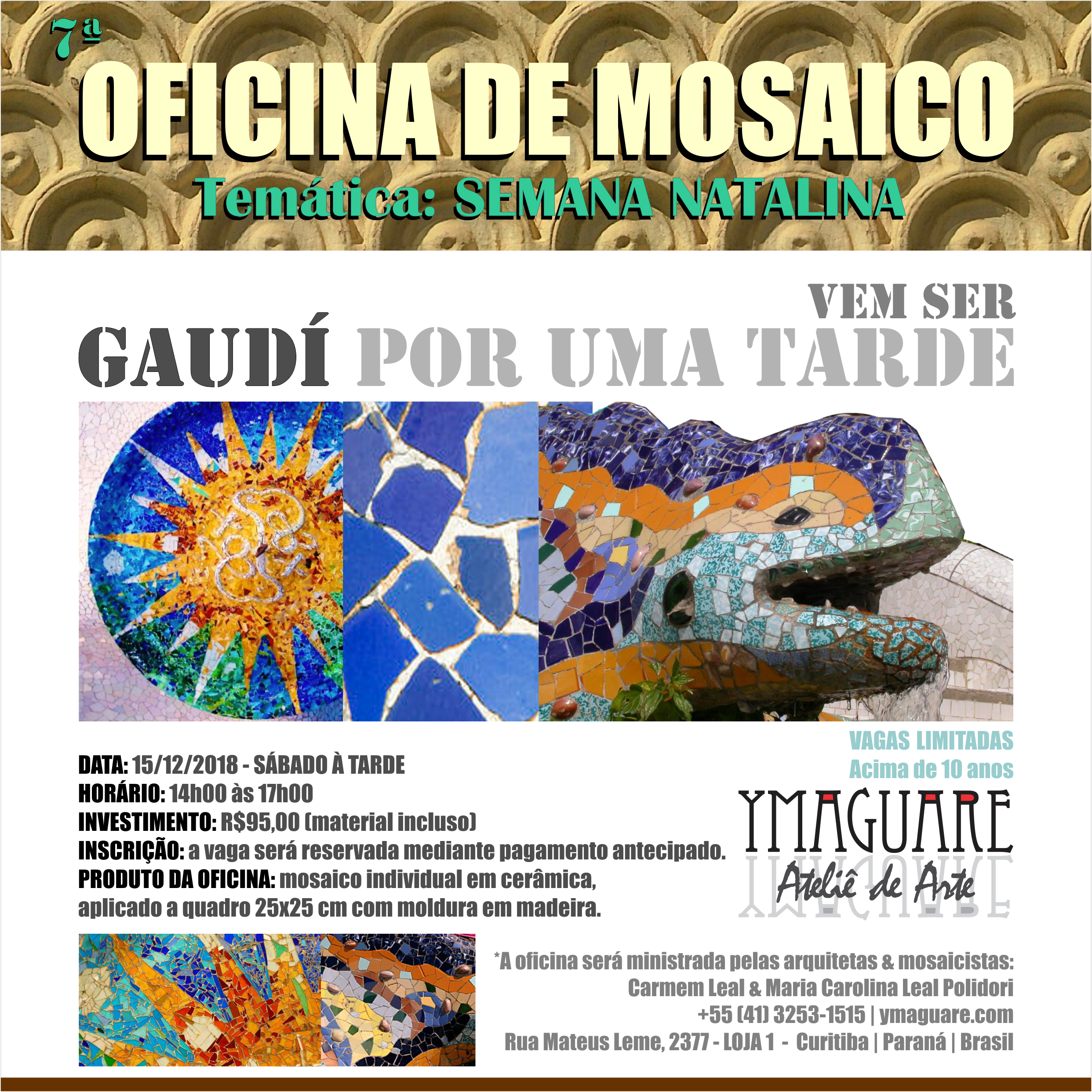 YMAGUARE - Flayer Oficina Gaudi NATAL 15-12-2018